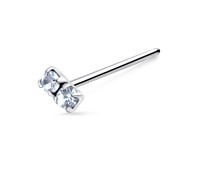 Dual Stone Straight Nose Stud NSKA-780